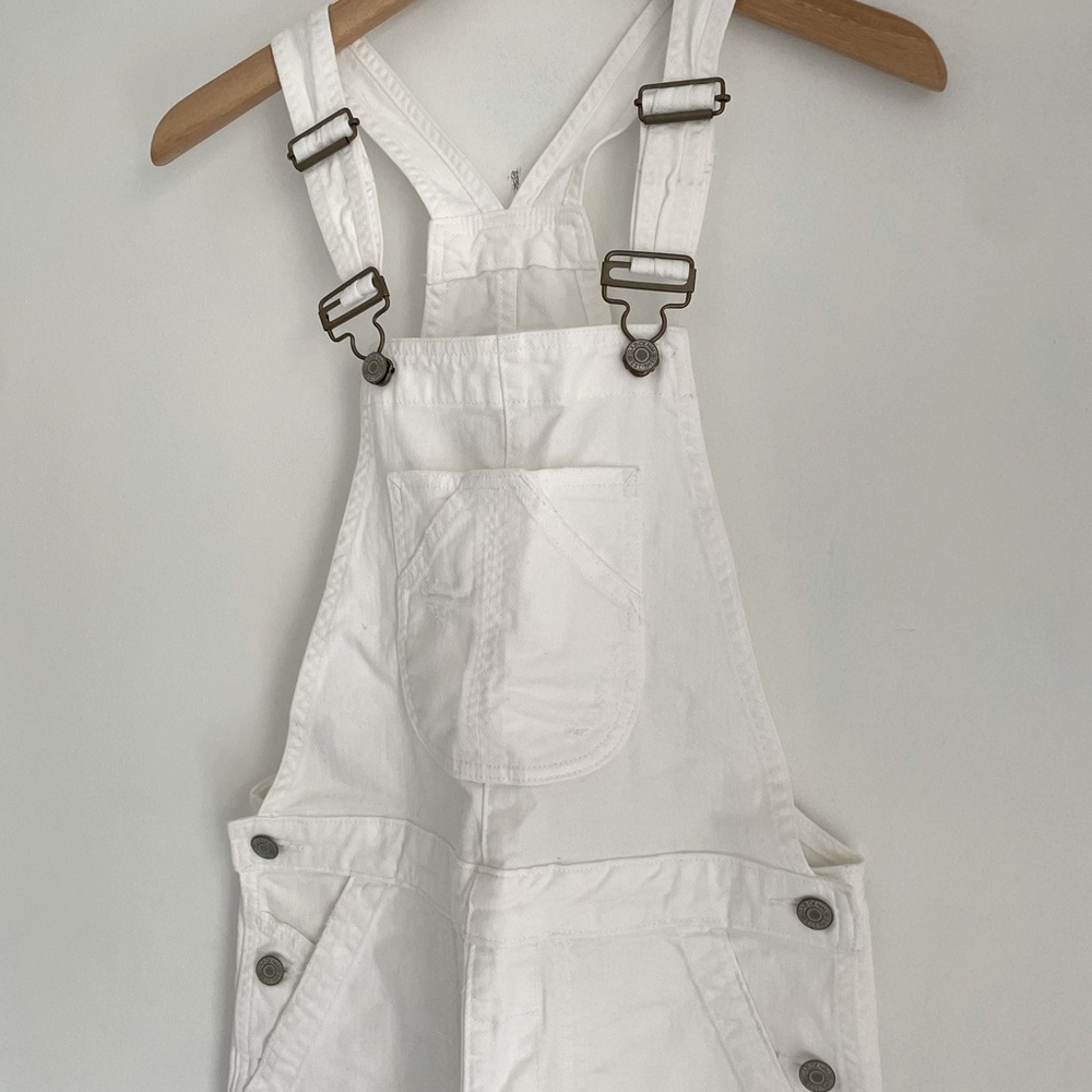 Gap White Denim Overalls
